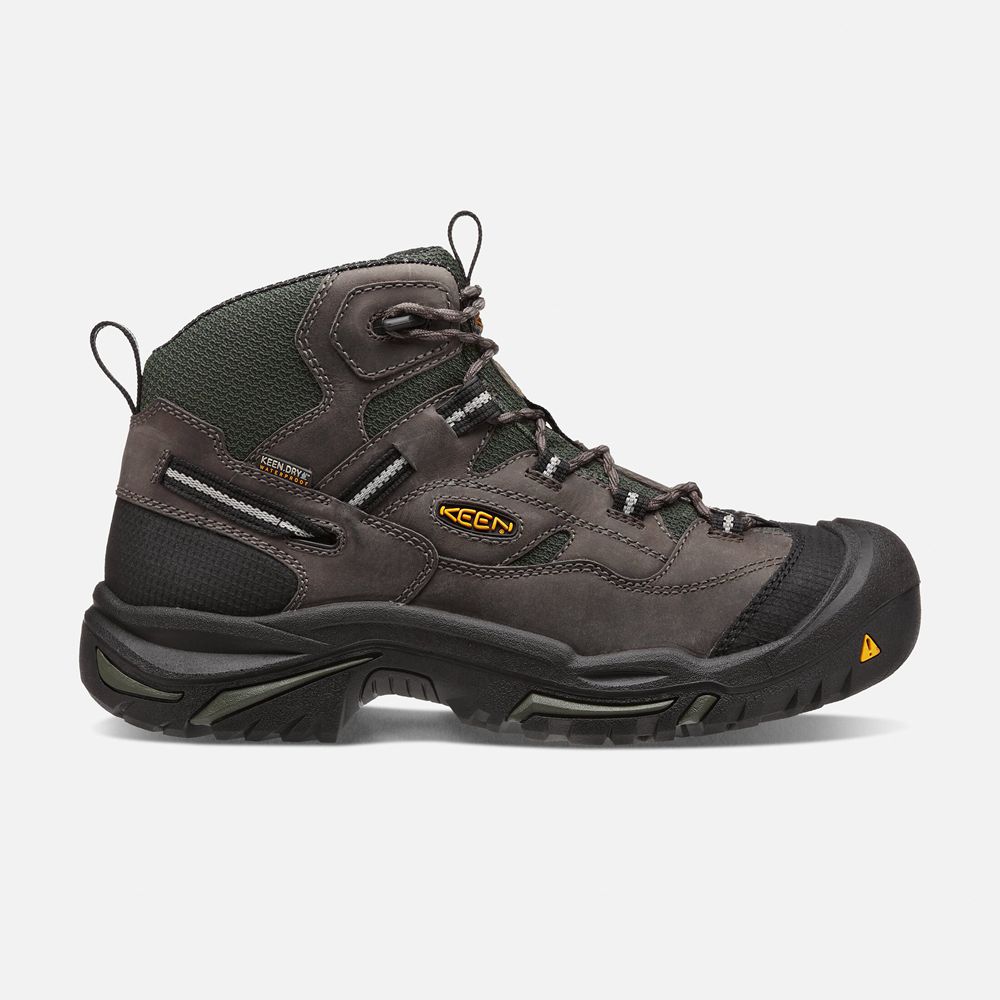 Botas de Trabajo Keen Mexico Negros Marrom - Hombre Braddock Waterproof Mid (Steel Toe) - BA3572160